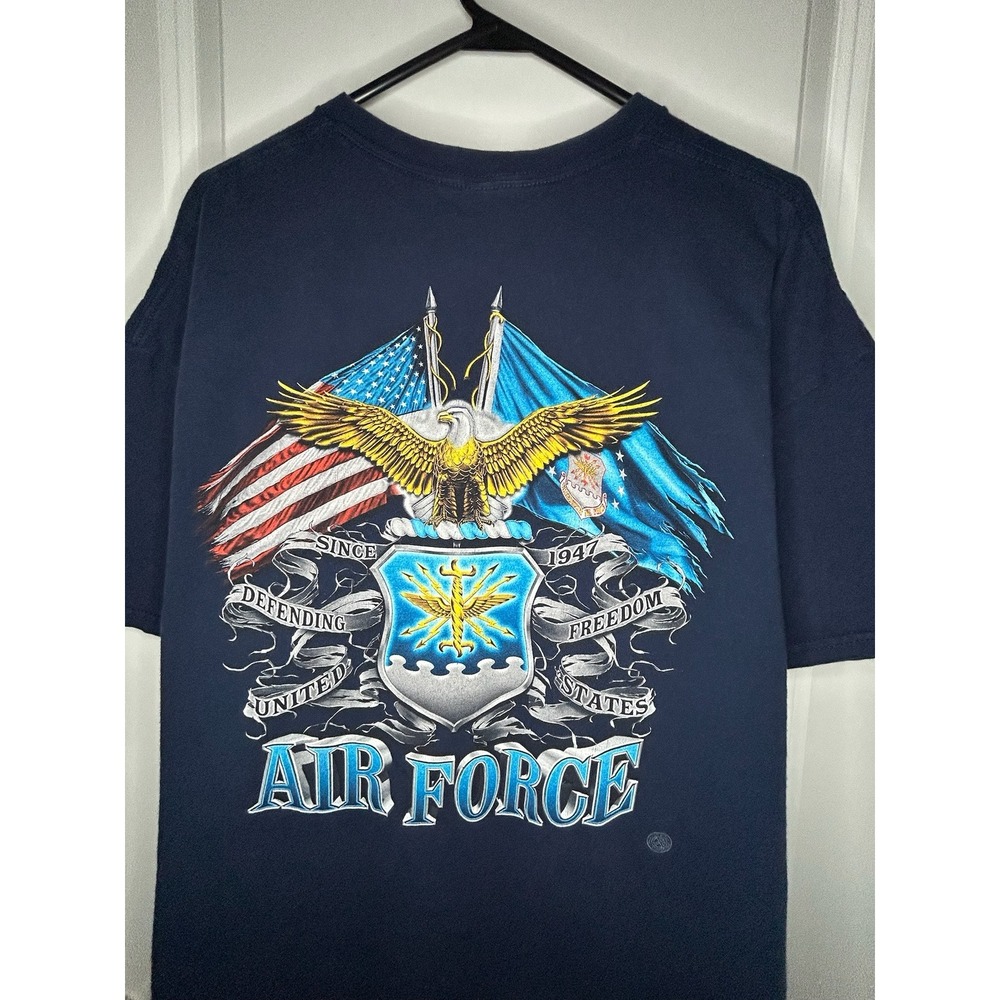 Air Force Military Defending‎ Freedom Bald Eagle Big Graphic Shirt Sz Mens 2XL